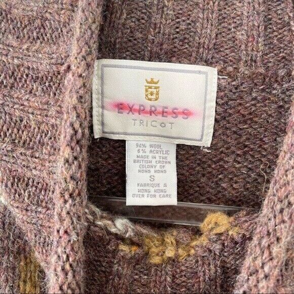 Vintage Express Tricot Wool Blend Pullover Sweater Tunic Length Women Size S - Picture 9 of 11